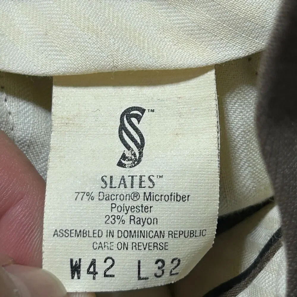 Levis Slates Dress Pants Men W42 L32 Brown Classic Fit Vintage 1998 Shiny Look